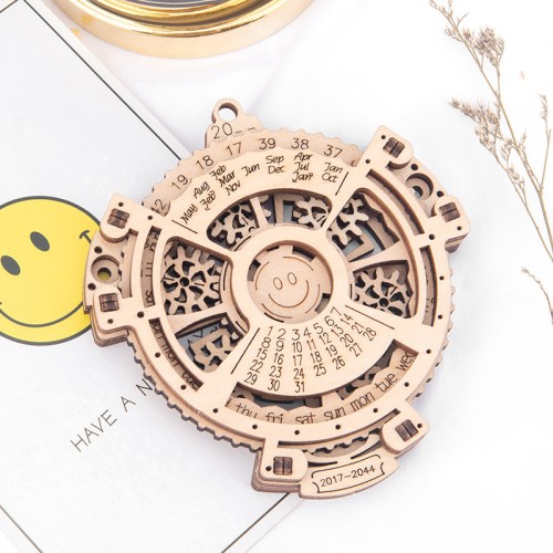 3D Wooden Mechanical Puzzle Calendar - Creative DIY Toy for Kids