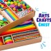 3000 Pcs+ Colorful Arts & Crafts DIY Kit – Pom Poms, Pipe Cleaners, Wooden Beads, Glitter Pom Poms, Googly Eyes for Children's Creative Fun!